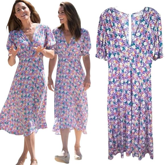 Faithfull the Brand Women’s 'Marie-Louise' Floral Dress Kate Middleton, Medium/6 - Picture 1 of 17